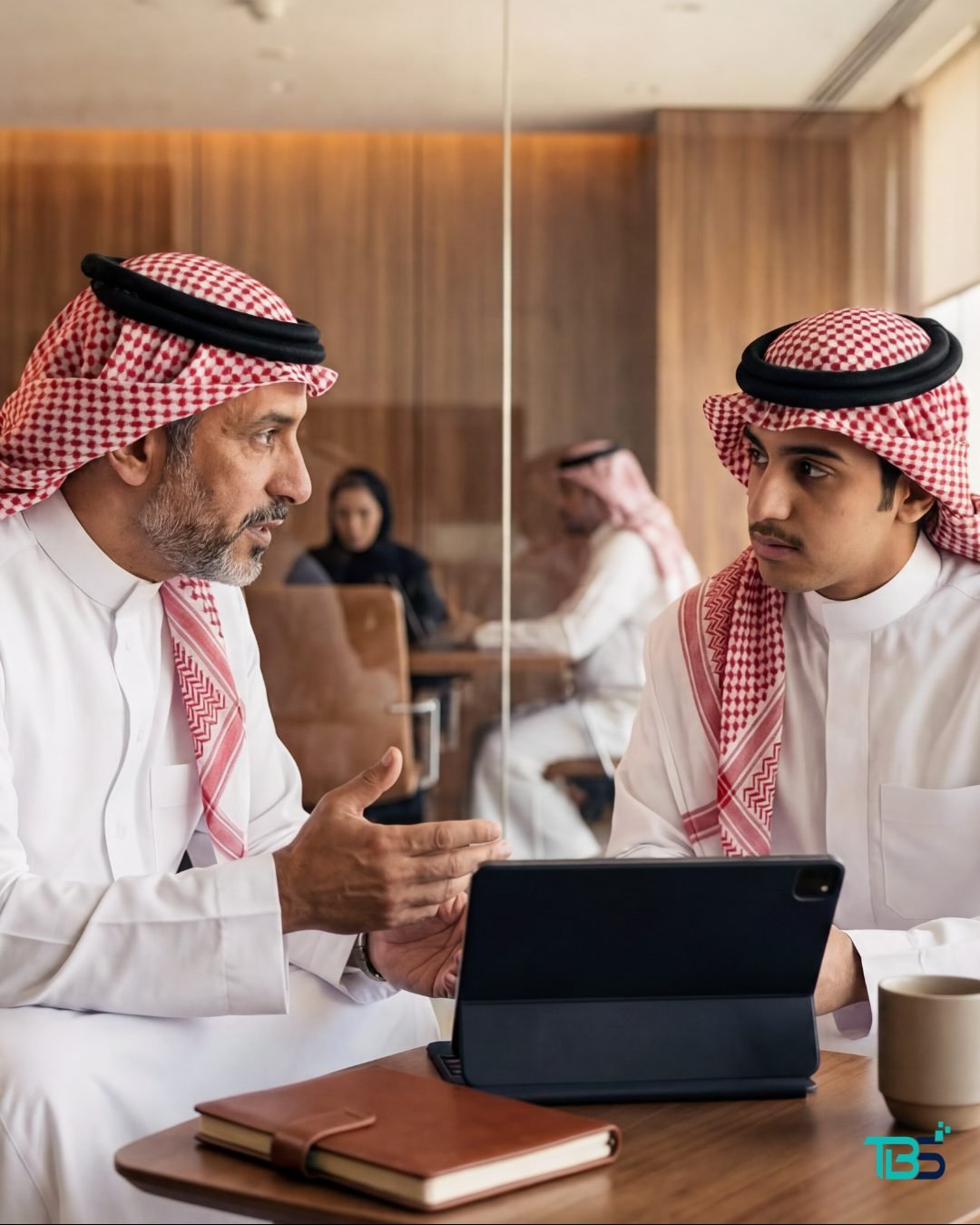 Tanaghum advisors in a client discussion