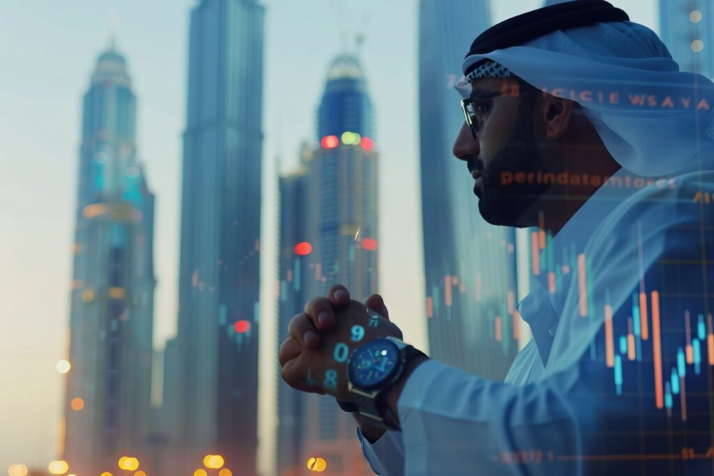 arab businessman using smart watch business conference setting arab businessman using smart watch business conference setting